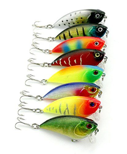 Fishing Crankbait Hard Baits Kit, 7pcs Minnow Fishing Lures Crank Baits  with Feather Treble Hook Long Casting Trolling Lures Trout Bass Lures for